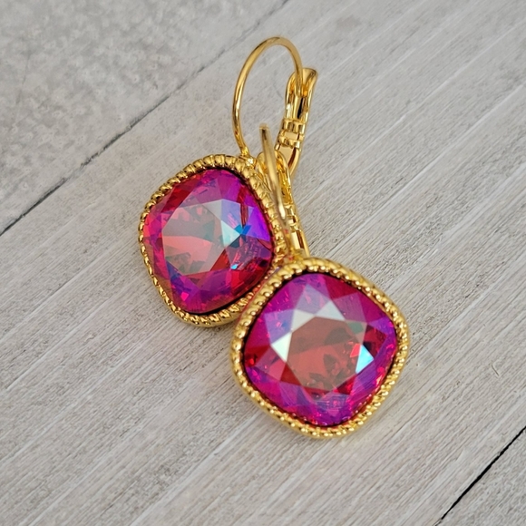 Austrian Crystal Earrings in Gold - Picture 3 of 11